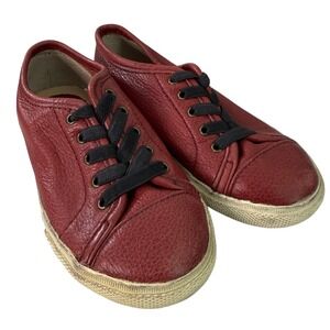 Frye Chambers Low Red Leather Lace Up Sneakers Kids YTH 8 Casual Shoes
